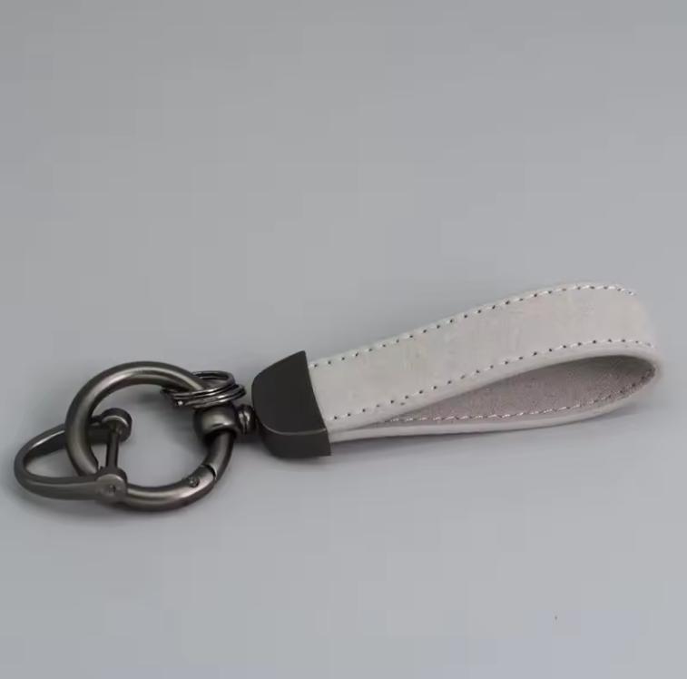 Vintage Laser Engrave Microfiber Suede Leather Keychain Blank Custom LOGO Bag Keyring Personalized Car Key Chains Men's Women‘’s
