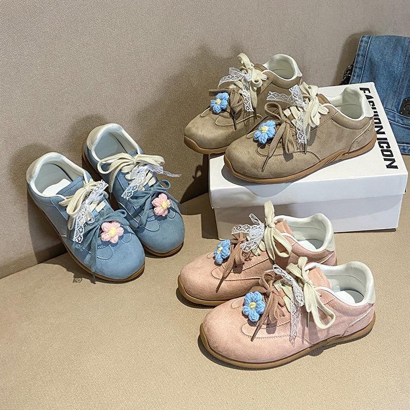 Fairy wear! Korean version of lace-up German training shoes loafers Internet celebrity ins casual women's shoes with skirts Princess shoes