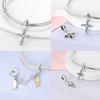 Original 925 Silver Easter Charms Angel Zircon Cross Beads Pendants Fit Original Bracelets For Women DIY Jewelry Gift