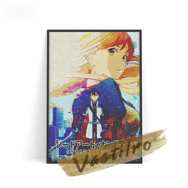 Sword Art Online Hot Japanese Anime Wall Art Prints Poster Manga Character Canvas Painting Fans Collection Gift Otaku Home Decor