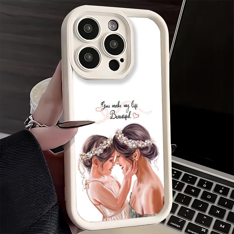 Phone Case for iPhone 17 Air 16E 15 16 Pro Max Mom Baby Girls Theme Cover 14 Plus 13 12 Mini Soft Shell Silicone Fundas
