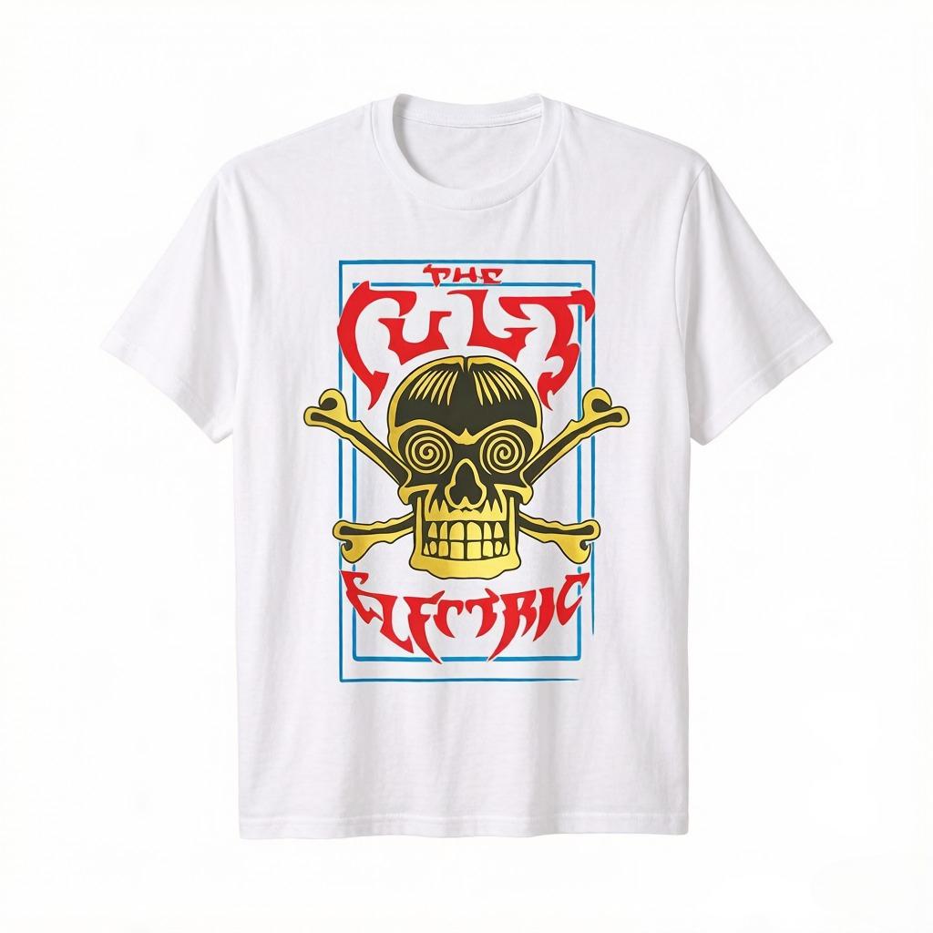 

The Cult Electric Skull Official T Shirt Unisexs and Womens Fashion That Goes Well Together Summer Drip Clothing S