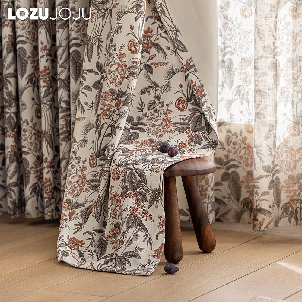 1PC LOZUJOJU American Medieval Style Blackout Curtains with High-density Printed Curtains for Bedroom Living Room Window for Home Decor