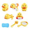 Children's 8-Piece Bath Toy Set: Yellow Duck, Net Scoop, Clockwork Duck, Water Spray Gun, and Shower Toys