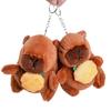 12Cm Cute Plush Capybara Holding Fruit Quick Pull Keychain Toy Cartoon Capybara Fluffty Animal Doll Plush Pendant Accessories
