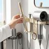 Plastic Suction Cup Hair Dryer Holder Movable Wall Mounted Blow Dryer Hanger Space Saving Large Capacity