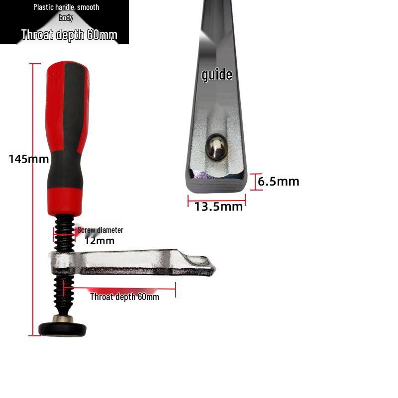 Heavy-Duty Ratchet F-Clamp Accessories with T-Type Handle and Screw Rod Cap