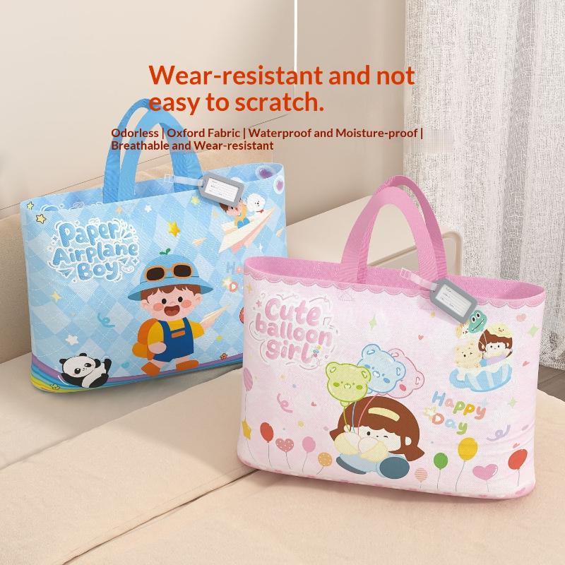 Large Capacity Waterproof Oxford Cloth Cartoon Kids Quilt Storage Bag For Clothes Quilts