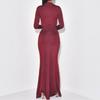 Elegant Solid Color Long Sleeve Hip Skirt Dress for Women 2025 Autumn