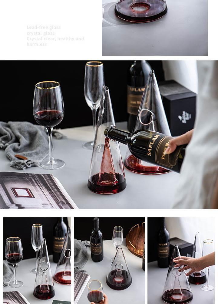 Nordic Style Small Waist Red Wine Glass Decanter & Waterfall Dispenser