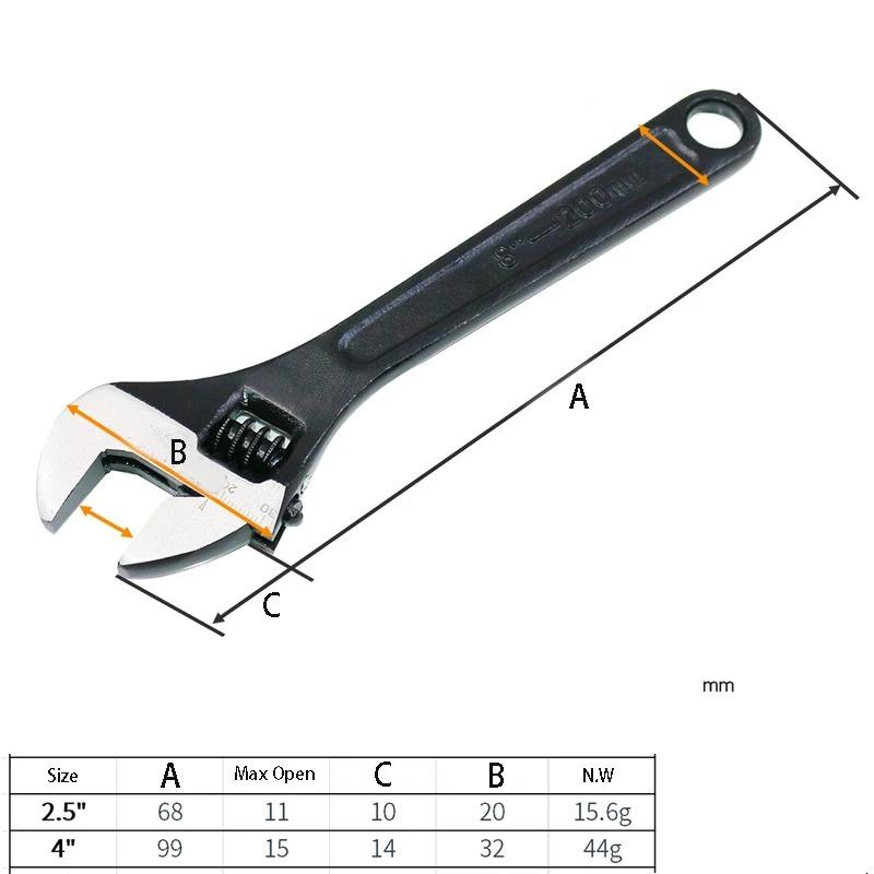 Mini 2.5/4 Inch Adjustable Spanner Open-End Wrench Tools Small Wrench Portable Key Tool Set Can Be Carried with You