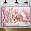 2D Pastel Candy Cane Backdrop for Christmas & New Year Decoration