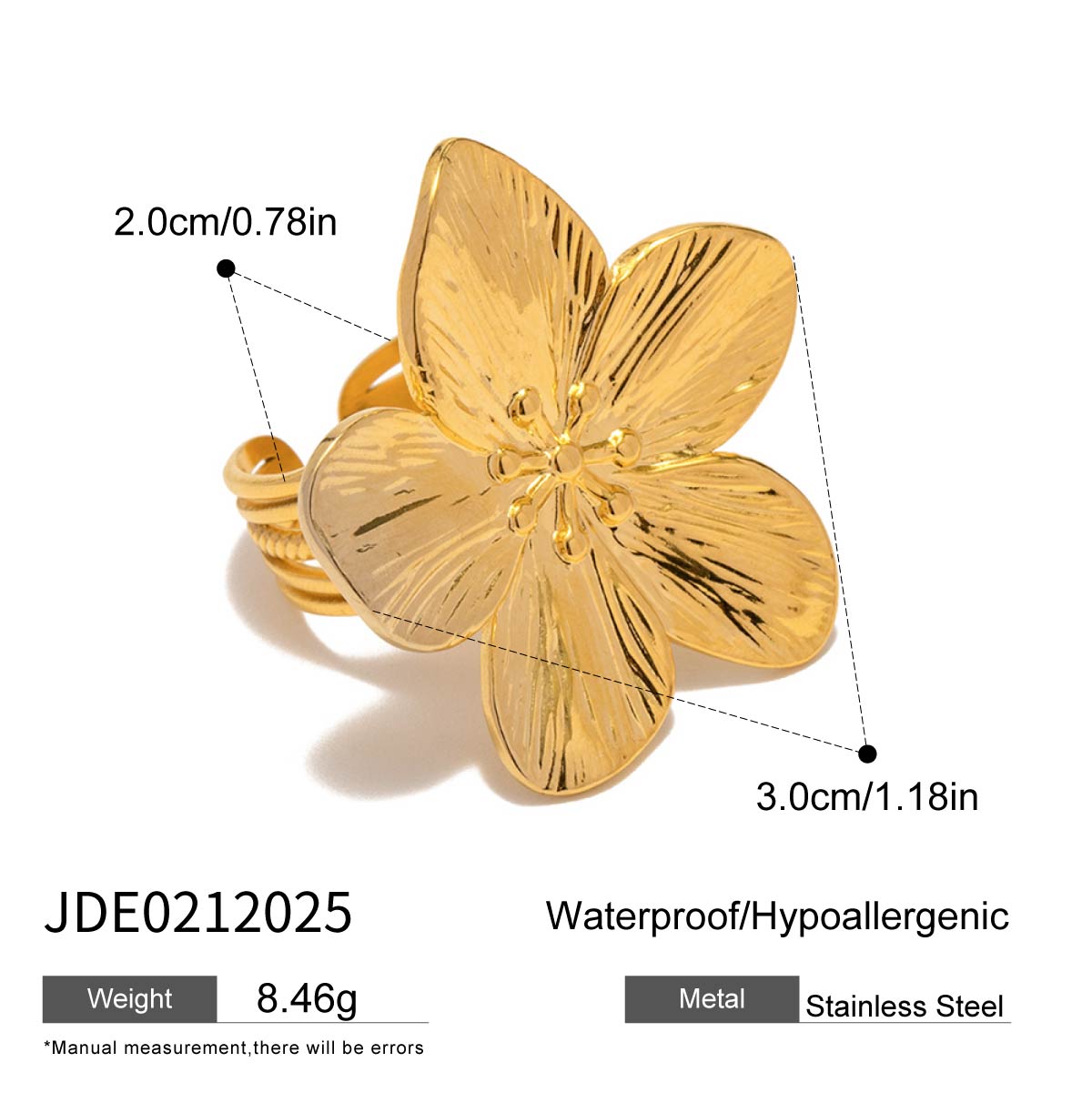 Молодежные романтичные кольца с открытыми цветами для женщин, минималистичные позолоченные кольца из нержавеющей стали, простая модная бижутерия, подарок для девушек