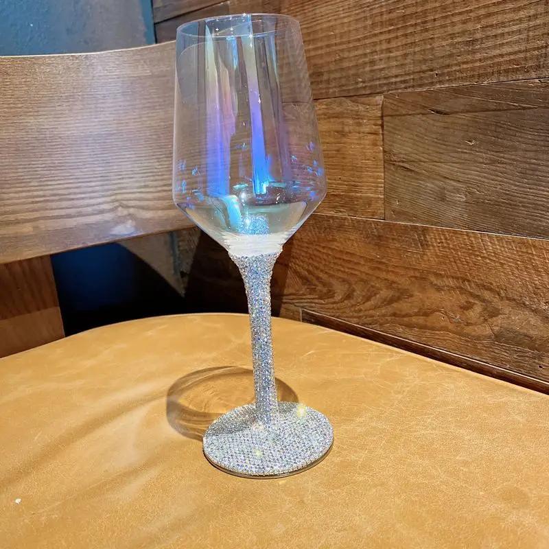 550ml Sparkling Rhinestone Crystal Red Wine Glass Luxury  Wine Glass Large capacity Glass Goblet Champagne For Party/Wedding