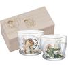 Aderia (ADERIA) [Premium Nippon Taste Sake Glasses, Fujin and Raijin Design Pair Set, 100ml, Made In Japan, Gift Boxed, S6226] Stylish Glass Sake Cups