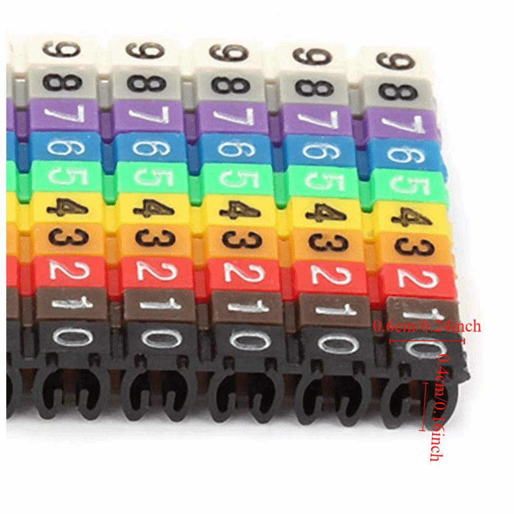 100PCS Snap-fit design Wire Number Label Plastic Materia Wire Label Tube Cable Marker Wire Marking