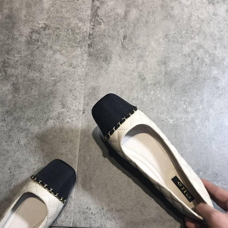 Fashion Xiaoxiangfeng Low-heeled Shoes Versatile Women's Soft-soled Shoes New Spring and Autumn Square Head Thick-heeled Single Shoes Women