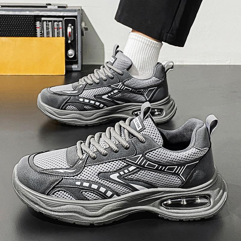 Quanzhou Shoes Men's Air Cushion Cushioning Dad Shoes Casual Sports Running Shoes Mesh Breathable Student Tide Shoes 2025