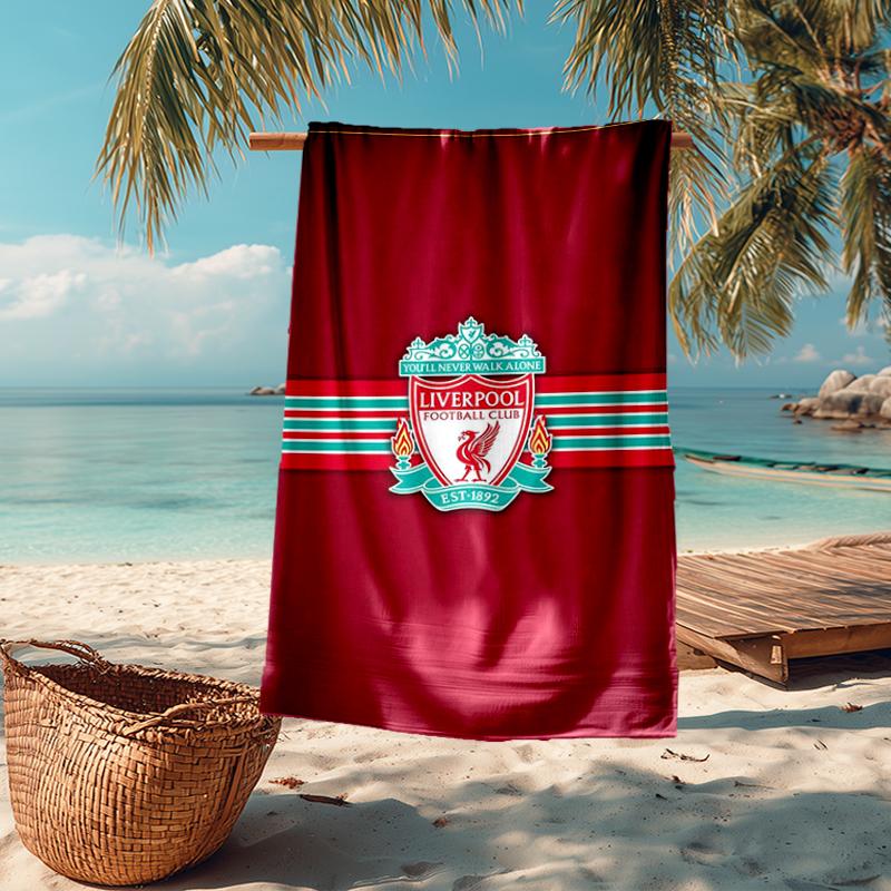 Ultra-Soft Beach Towel with Liverpool Football Club Theme,Ideal for Pool - Camping, Diving - Perfect Travel Essential, Vibrant Beach Towel.