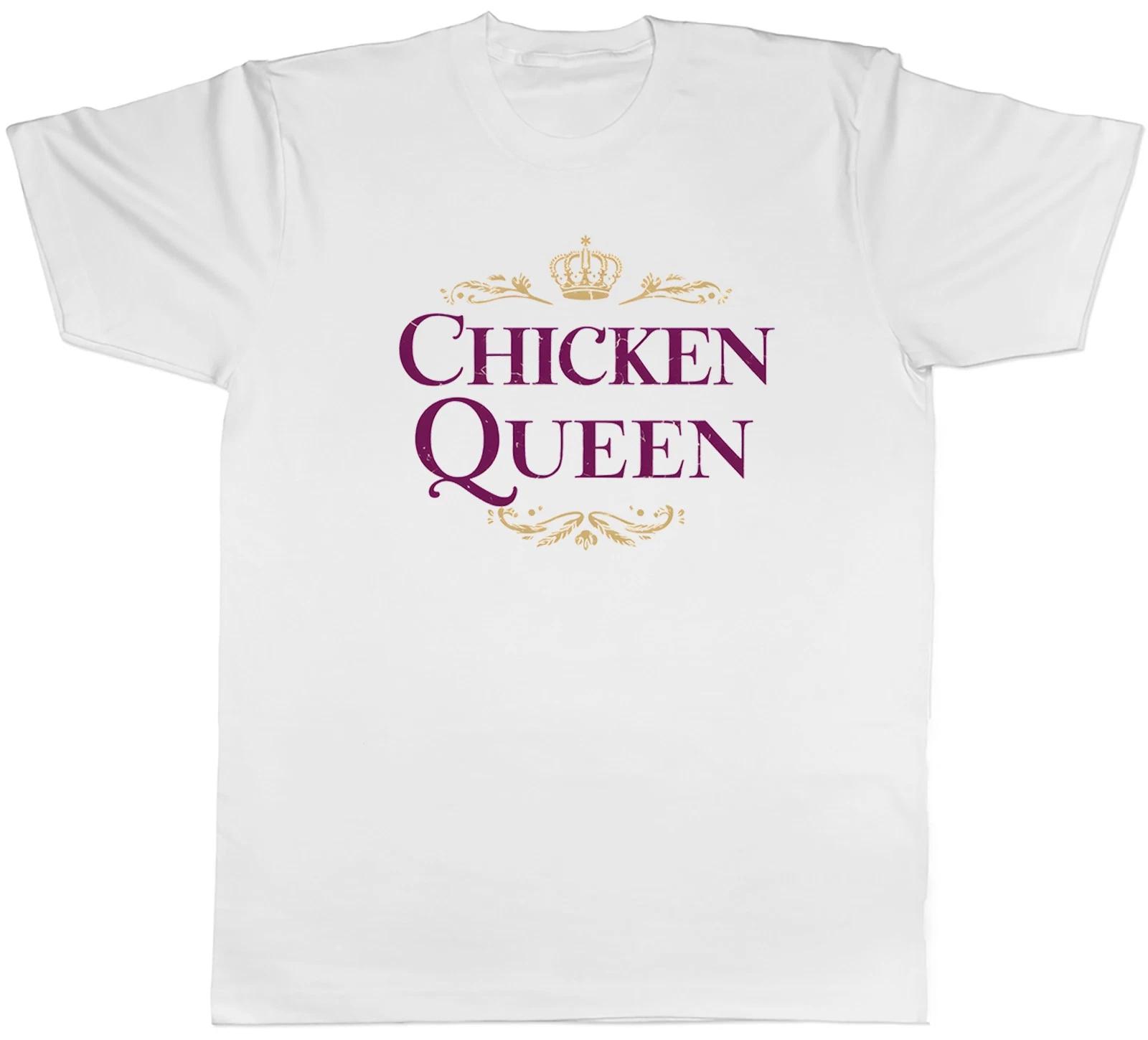 Chicken Queen Crown Emblem Mens T-Shirt Tee Gift Top L