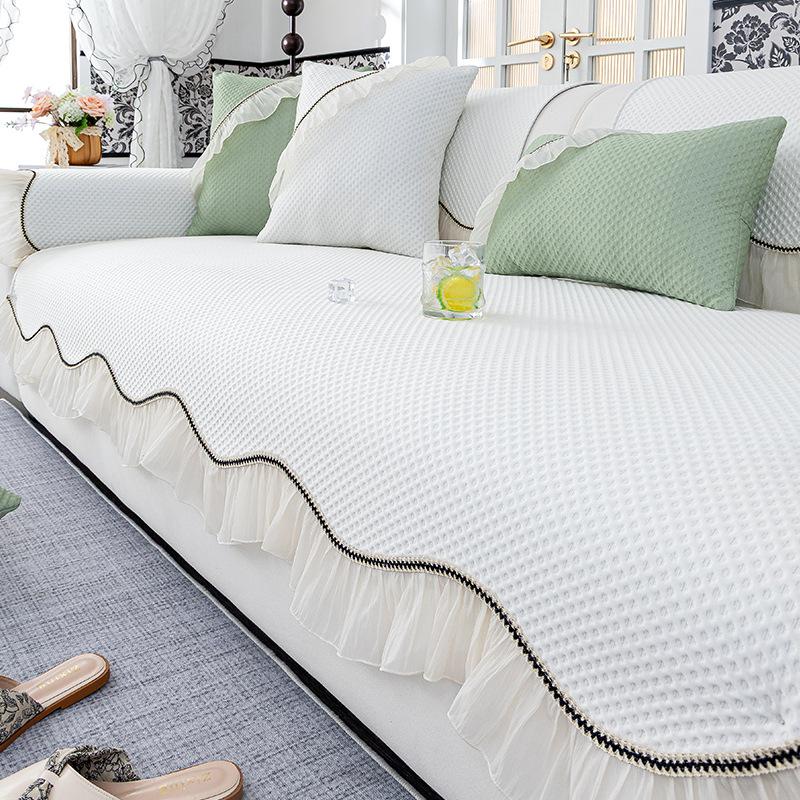 2025 New Light Luxury High-end Ice Silk Sofa Cushion Summer Cool Breathable Non-slip Mat Seat Cushion Special-shaped Cover Cloth