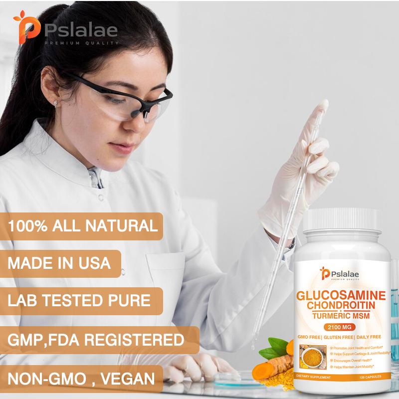Pslalae contains glucosamine and chondroitin, with added turmeric and frankincense to relieve joint discomfort.