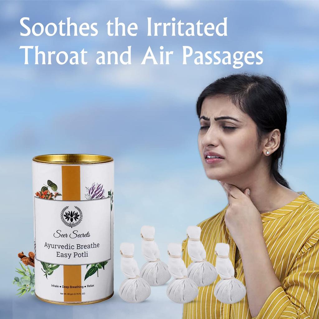 Seer Secrets 100% Natural Ayurvedic Breathe Easy Potli, Pack of 5