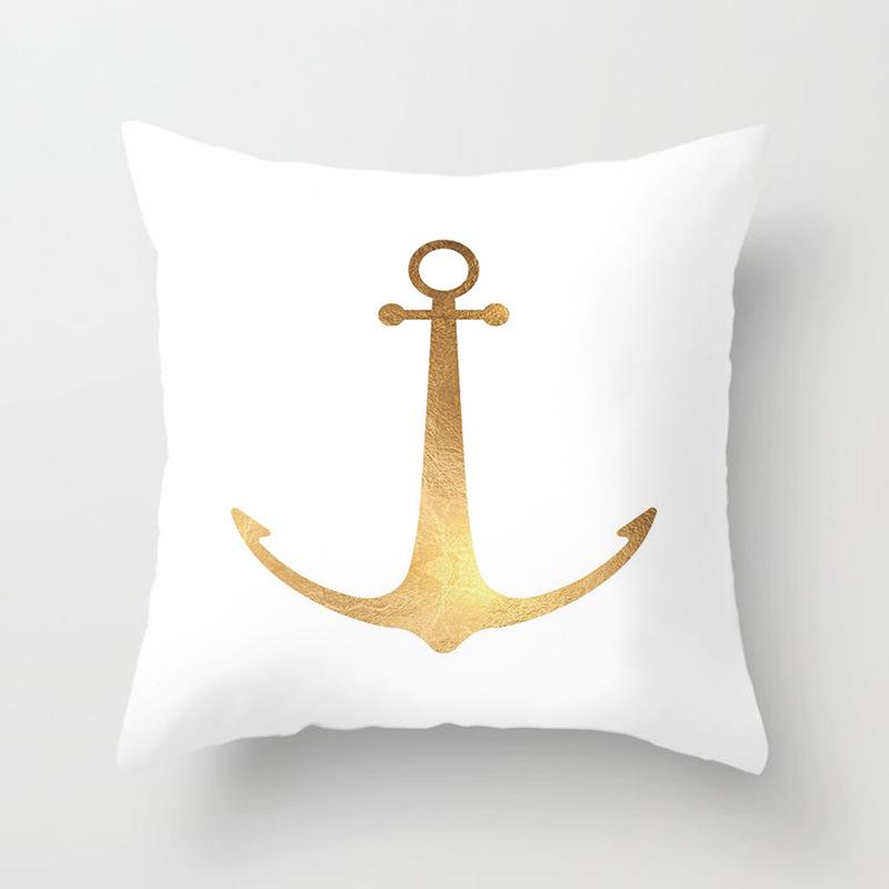 Sofa Pillow Cover, Cushion Cover, Nordic Home Textile Fabrics, Simple Golden Digital Printing