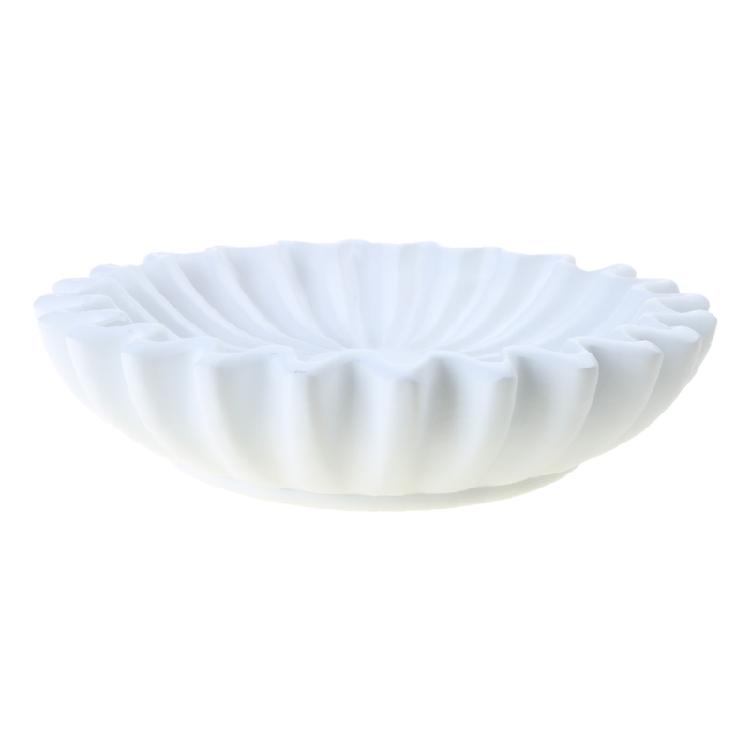 Durable Resin Decorative Bowl Living Room Modeling Coffee Table Bookshelf Decors Fruit Bowl Fluted Ruffle