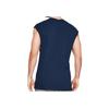 Under Armour Project Rock Bsr Cut Off Letter Print Bull Logo Soft Pullover Crew Neck Sleeveless Vest Men Tops Navy-Blue 1345817-408