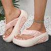 Hausschuhe für Damen Mode Plateau-Slipper Sommer Höhenerhöhende EVA-Slipper Outdoor Casual Strandschuhe für Damen Flip-Flops