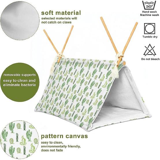 Namiotowe łóżko dla smoka brodatego, Wzór kaktusa, Klatka/kryjówki i jaskinie dla gadów, smoka brodatego/Schronienie w siedlisku… (Kaktus)