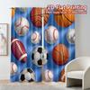 Set Of 2 Flat Printing Jit Curtains Without Rod Ball Parade Pattern Versatile Polyester Fabric Room Modern Made