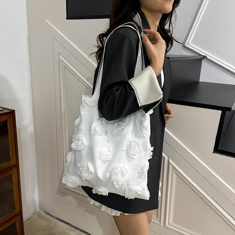 Three-Dimensional Flower Shoulder Bags Personality Women Casual Bag Underarm Femme Beautiful Shopper Totes AVE