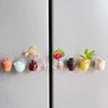 5PCS Ceramic Vase Refrigerator Magnet Mini Flower Arrangement Nordic Personality Home Photo Message Board Stickers Decor Diy Toy