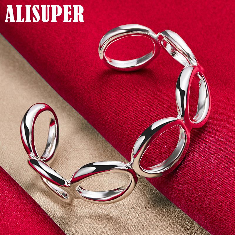 925 Sterling Silver Full Round O Bangle Bracelet Jewelry