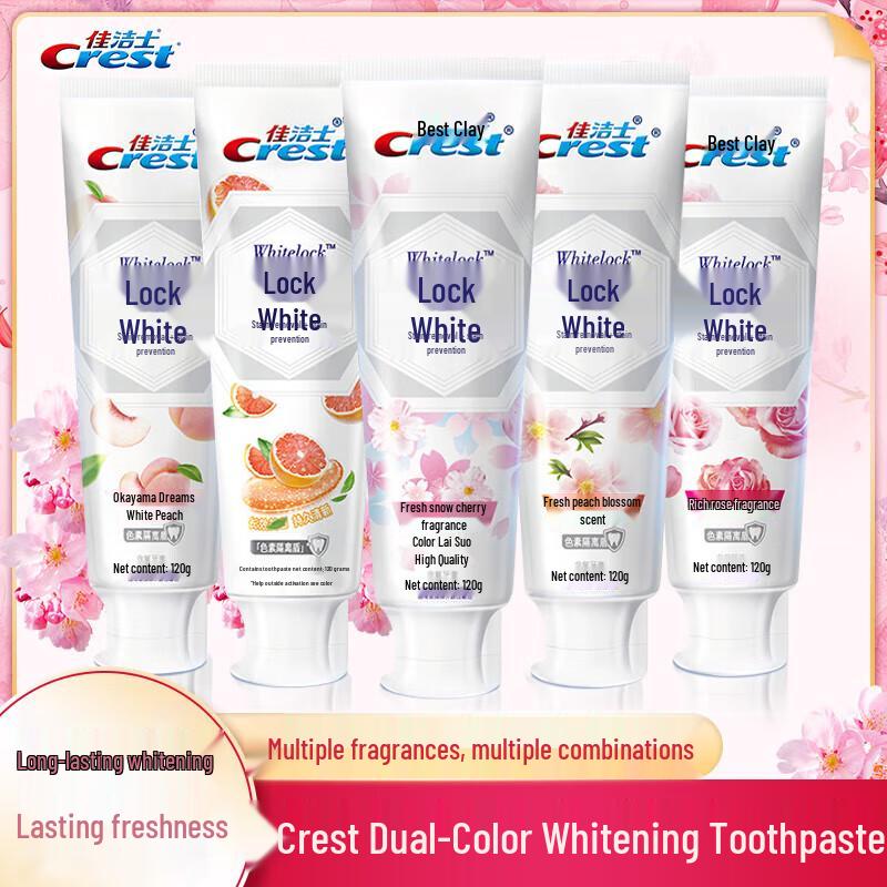 Crest Scented Dual-Color Stain Removal Fluoride Toothpaste - 5 Flavor Family Pack
