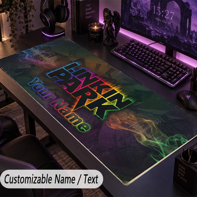 Large Mouse PadLinkin Park Custom Name Text Personalized Desk Mat Non Slip Gaming Pad