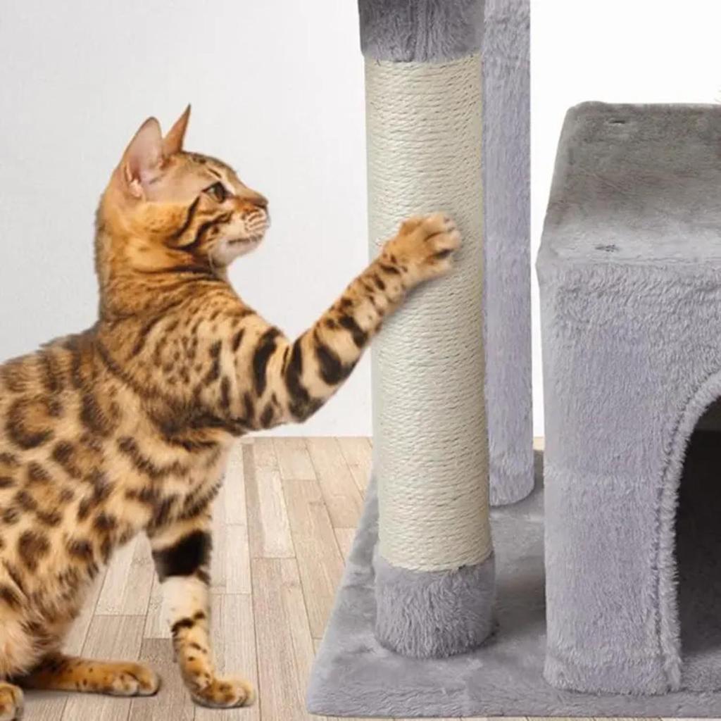 Integrated Cat Tree: Climbing Frame, Scratching Post, Bed, and Jumping Platform – Large Pet Toy