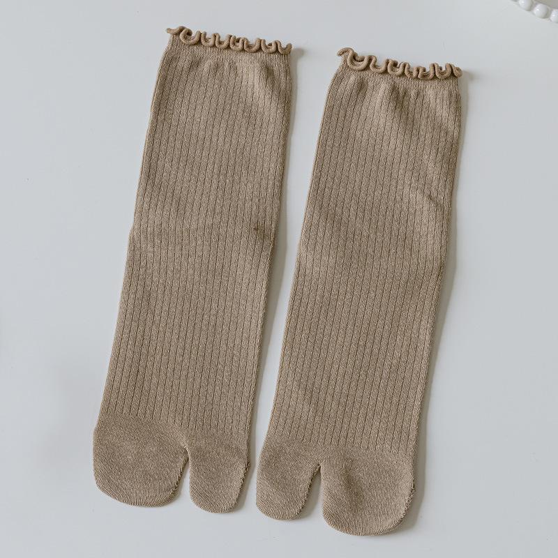 Casual Dames Katoenen Twee-Teens Middelhoge Sokken Teen Sokken Zomer Elastische Gespleten Teen Sokken Slippers Sandalen Twee Teen Sokken