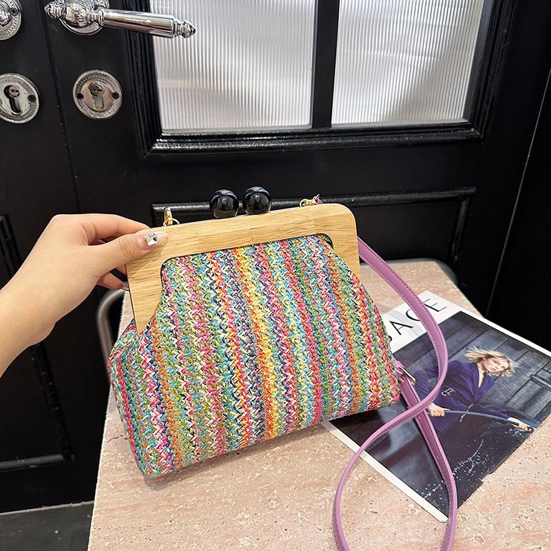 Fashionable and Trendy Straw-woven Small Square Bag Stylish and Versatile Personalized Single-shoulder Crossbody Bag