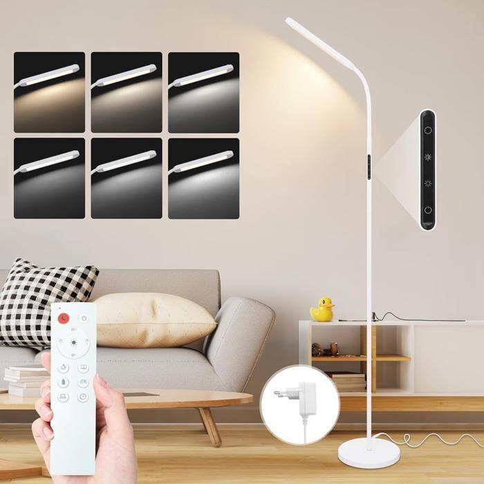 Lampadaire - NETTLIFE - Lampadaire LED 11W - Dimmable - 3000–6500K réglable - 360° rotatif