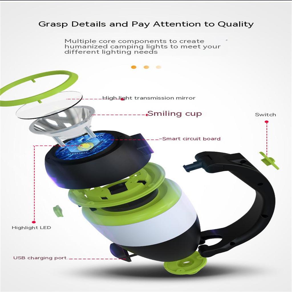 3 In 1 Led Flashlight Usb Rechargeable Multifunctional Camping Emergency Torch Home Desk Lamp Power Bank