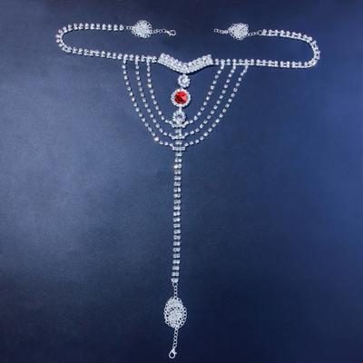 Yousheng Rhinestone Panty Chain Adjustable Length Brief Chain Strap with Sparkling Rhinestones Sexy Women Body Chain Jewelry Gift