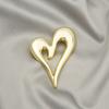 French Cold Wind Light Luxury Metal Glossy Love Design Brooch Pin Simple Temperament Suit Accessories