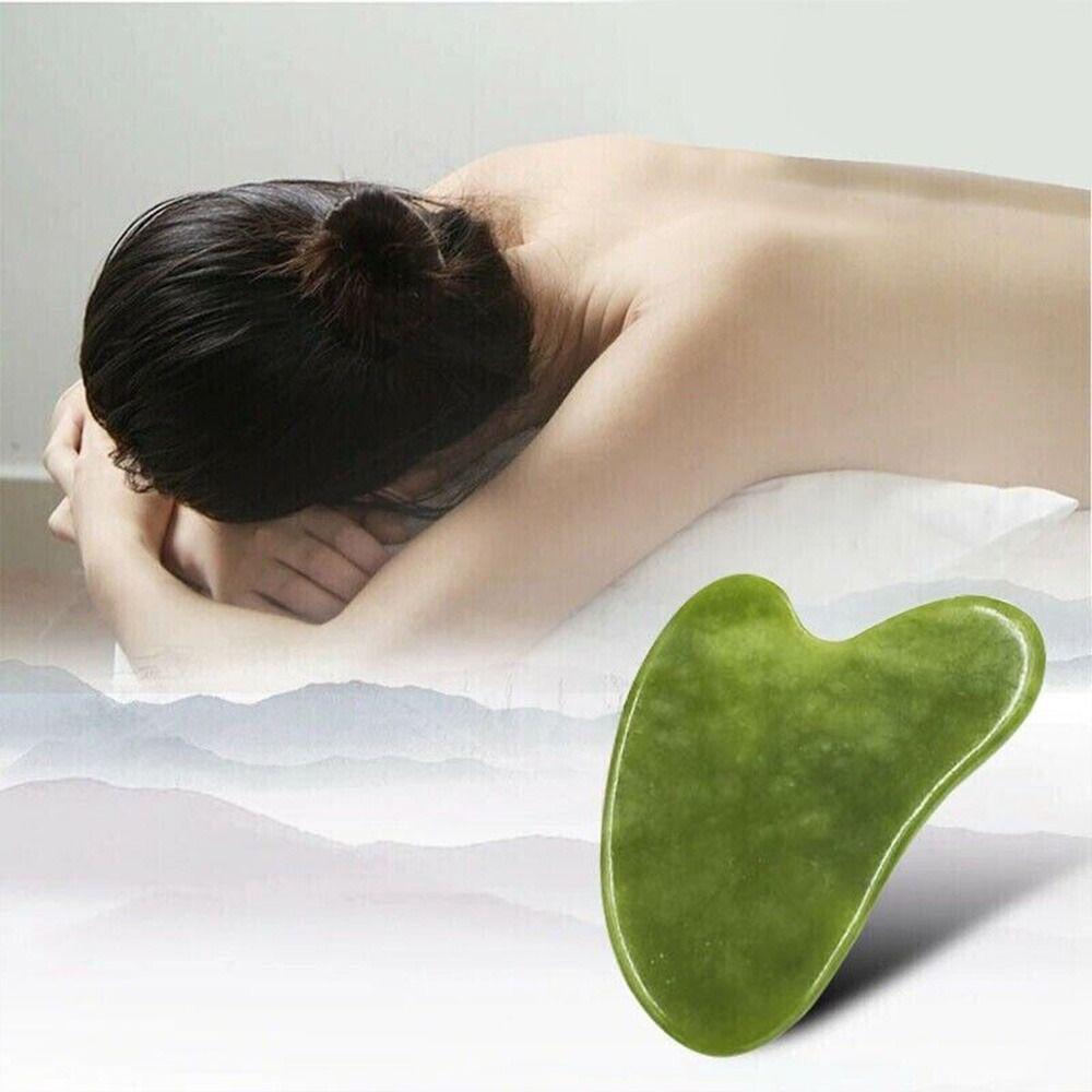 

Pain Relief Jade Scraping Stone Face scraper GuaSha Scraping Massage Tool Jade Gua Sha Board