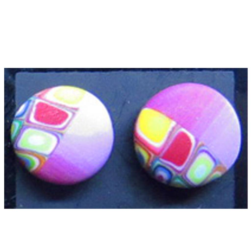 Les Trésors De Lily [R6423] - Handmade 'Colombine & Harlequin' Earrings In Orange Multicolour - 9 Mm