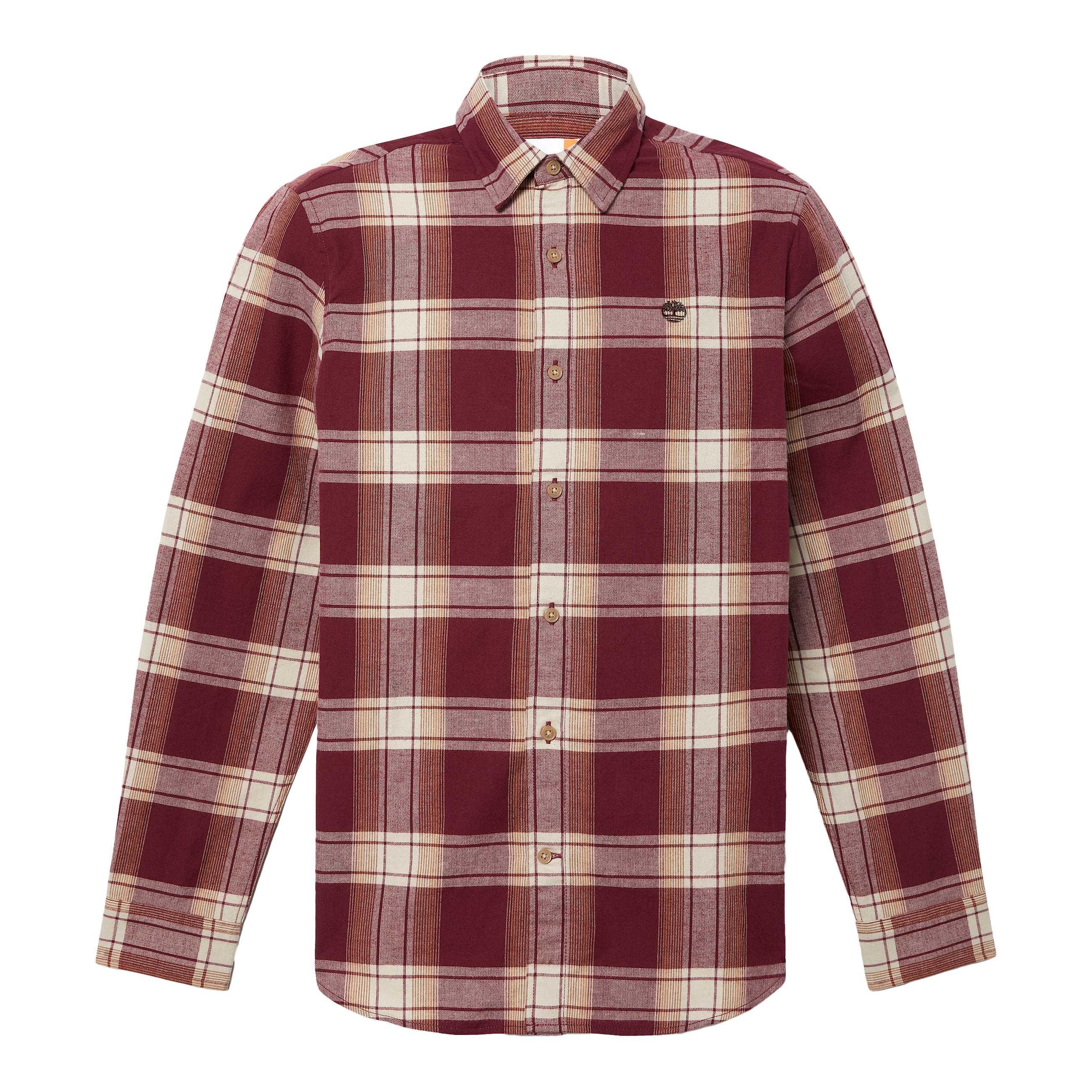 Timberland Herringbone Flannel Check Long Sleeve Fitted Shirt Men shirts TB0A42Y1EYS M