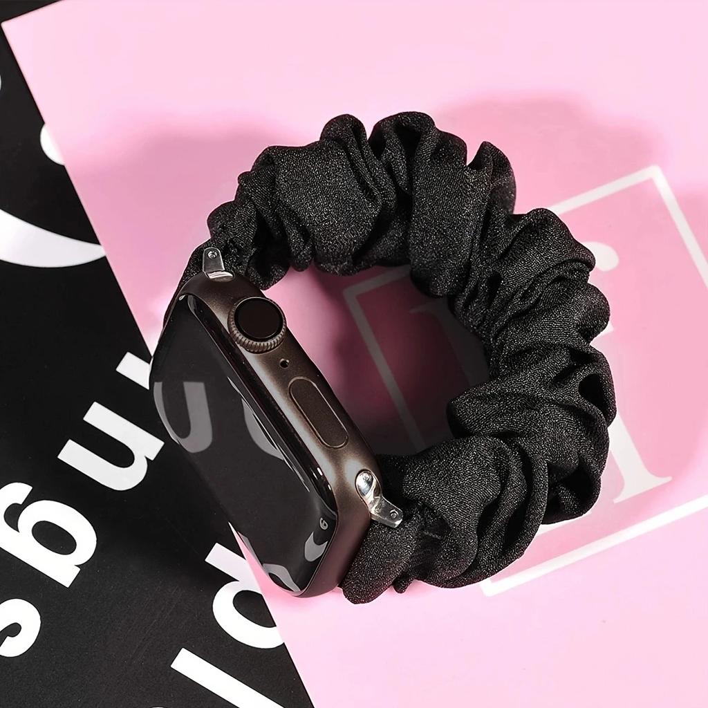 1ks- Kompatibilní pro Apple Watch pásek Scrunchie 38/40/41mm Roztomilé elastické pásky Solo Loop Náramek Řemínek
