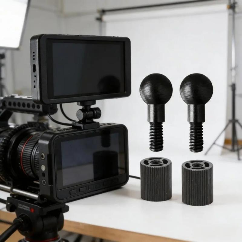 Pack Of 2 Aluminum Alloy 15mm Ball Head Adapters With 1/4Inch Thread Screw For Camera Mounts Phone Stands 15mm Ballhead